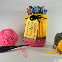 Pencil Mason Jar Cover Teacher Gift- Free Crochet Pattern